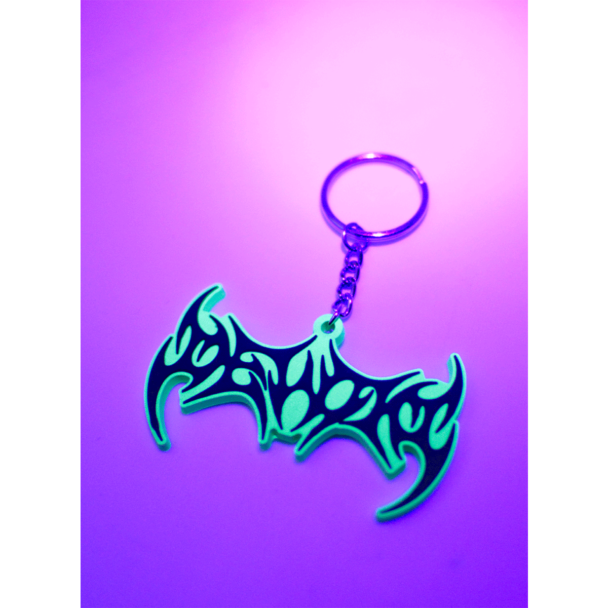 DEVOID — GLOW SIGIL KEYCHAIN [Black w/green outline]