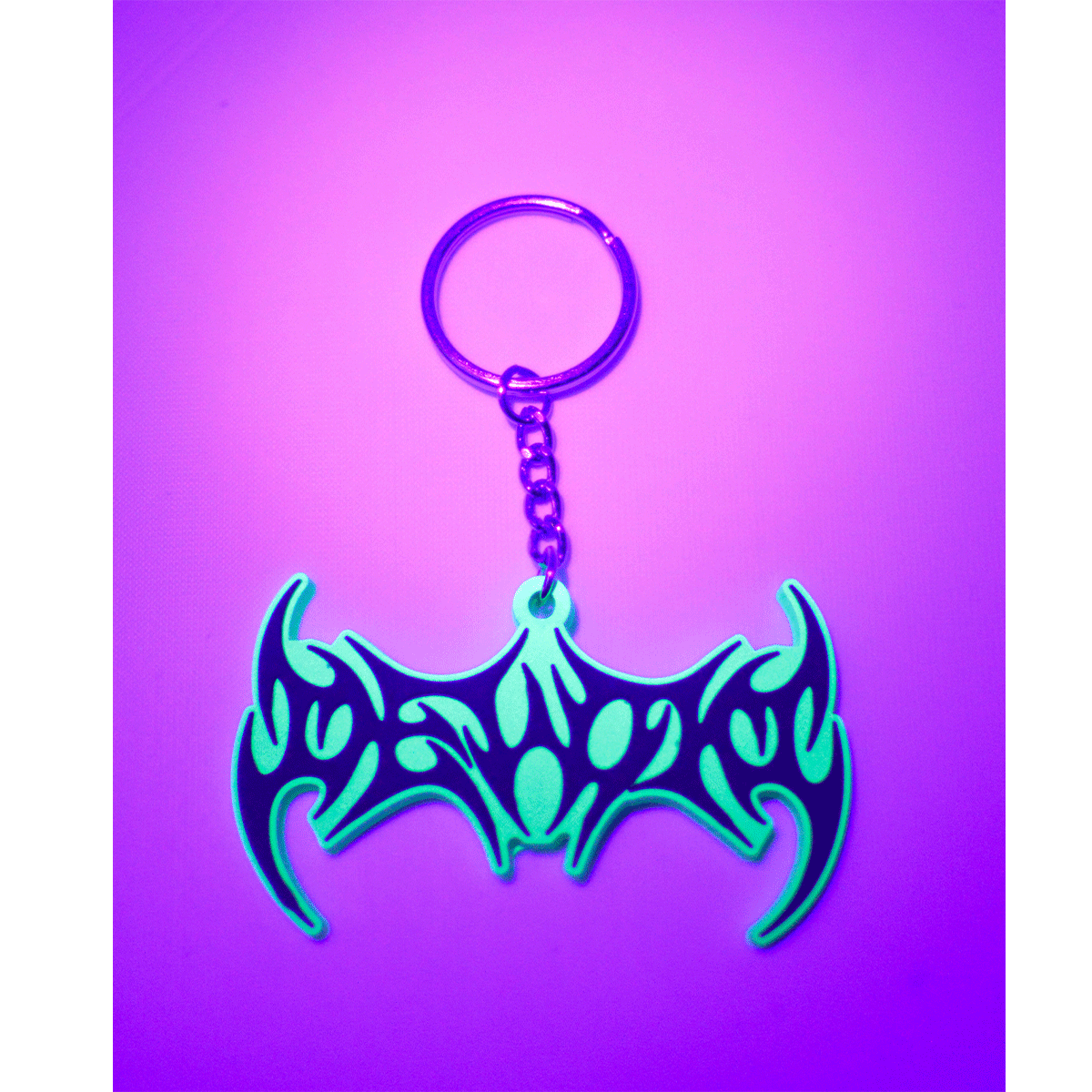 DEVOID — GLOW SIGIL KEYCHAIN [Black w/green outline]